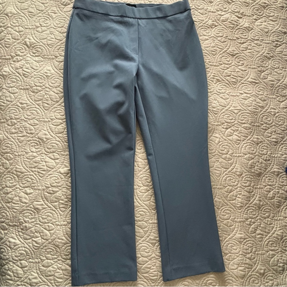 Jules & Leopold Straight-Leg Ponte Pants in Slate Blue